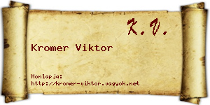 Kromer Viktor névjegykártya